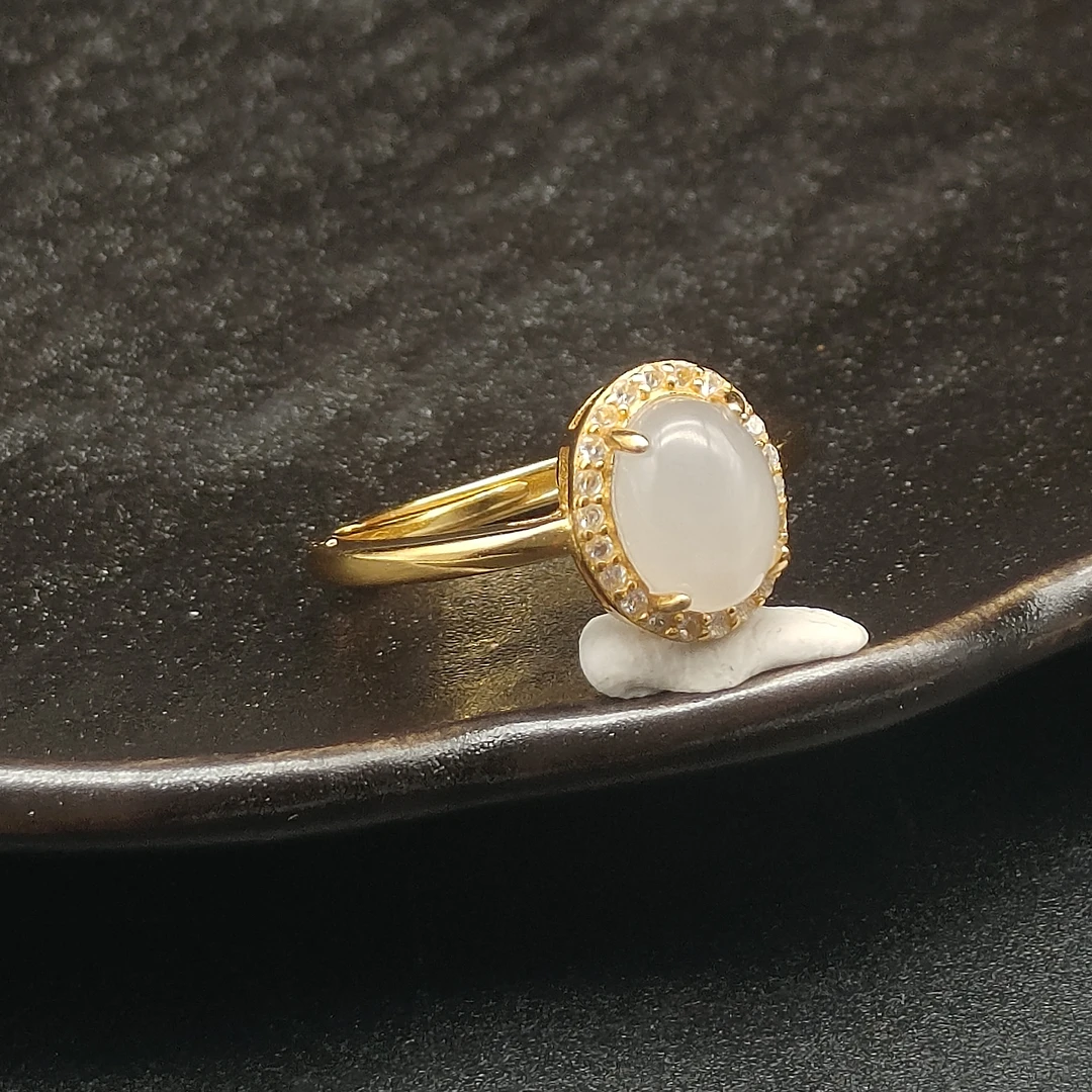 【老王好物优选】YDY1595-天然和田玉戒指多样性发一925银