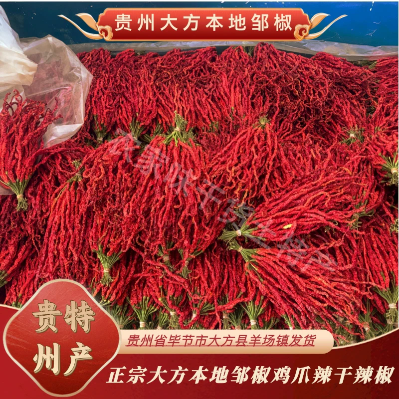 贵州干辣椒大方皱椒线椒皱皮辣椒无绳辣椒去把辣椒二荆条辣椒香辣