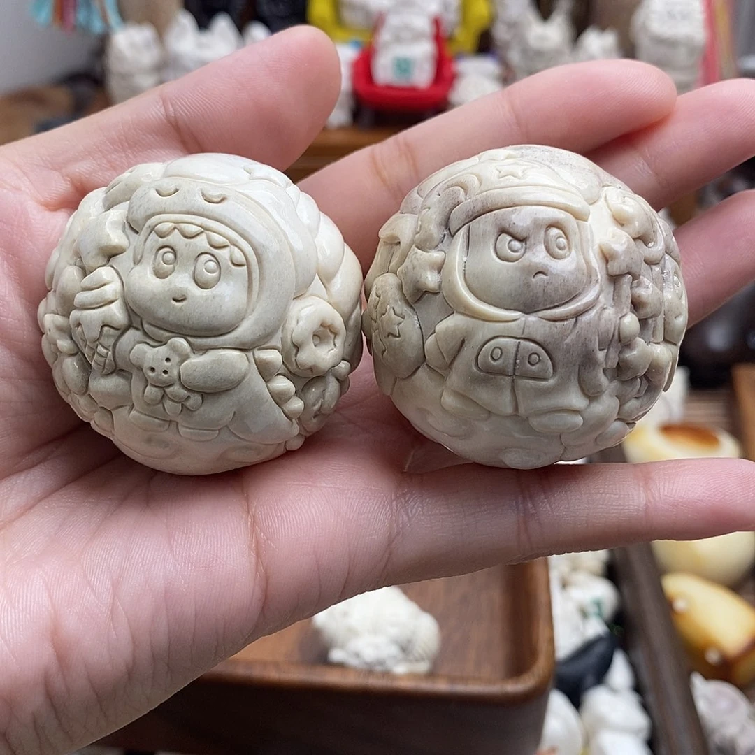 鹿骨把件c44星星人手球44尺寸