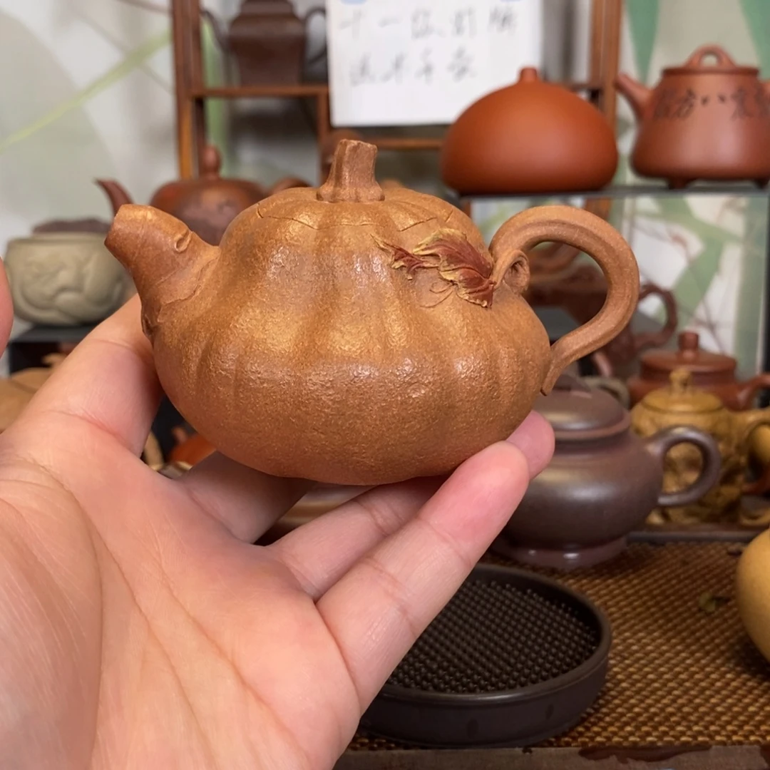 茶壶紫砂精工南瓜壶