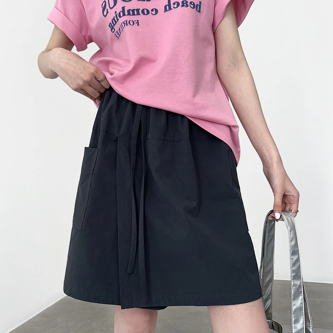 美式工装裤裙女夏季薄款大码梨型身材宽松显瘦遮胯高腰a字半身裙