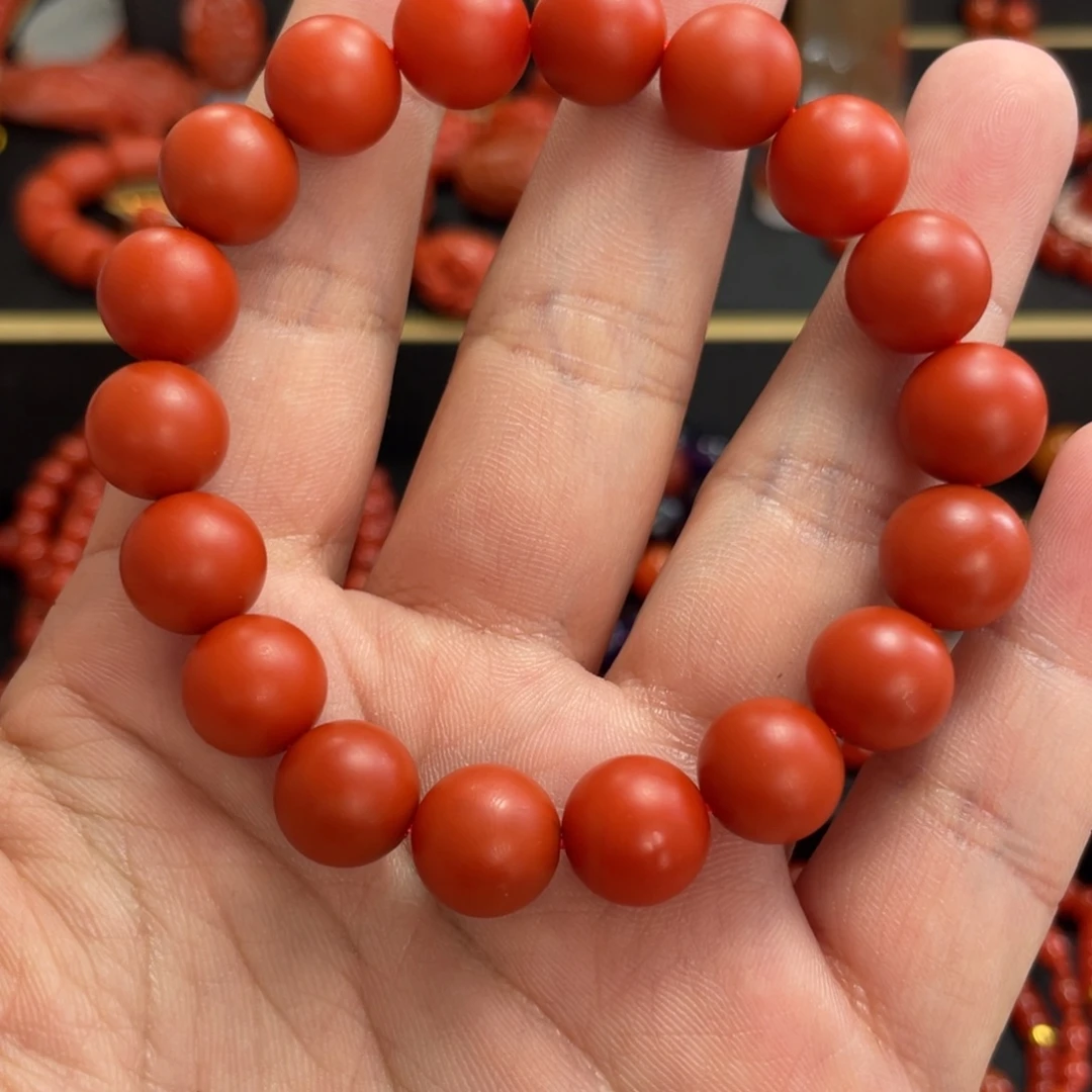 夏***书南红玛瑙未镶嵌珠子11mm