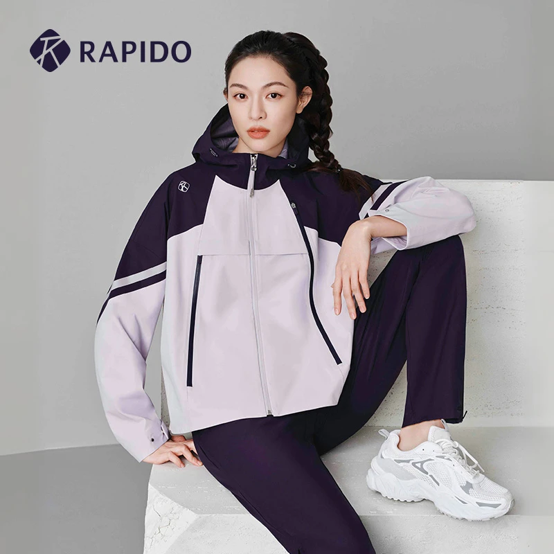【钟楚曦同款】RAPIDO雳霹道25春女简约连帽宽松夹克外套CP5176G05