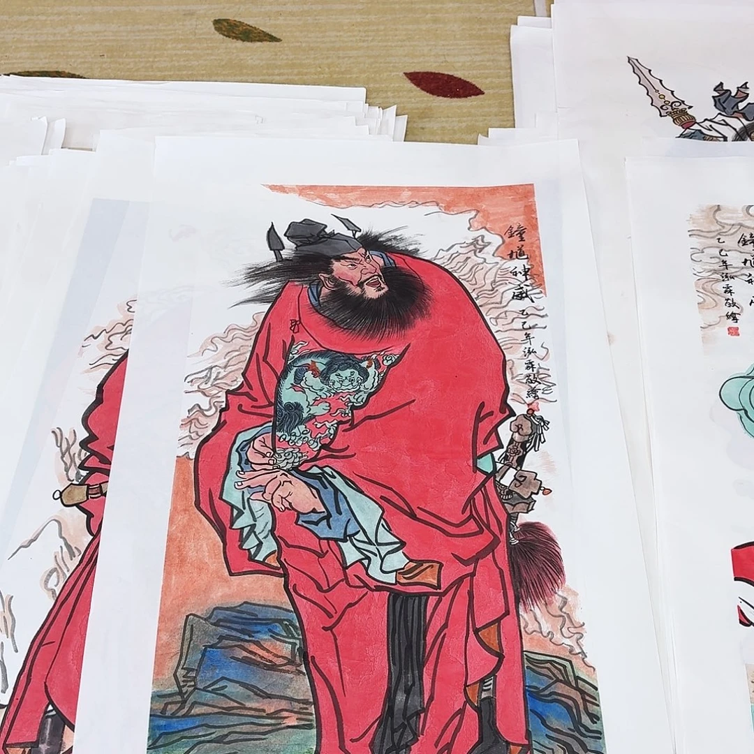 国画三尺整纸手绘作品钟馗