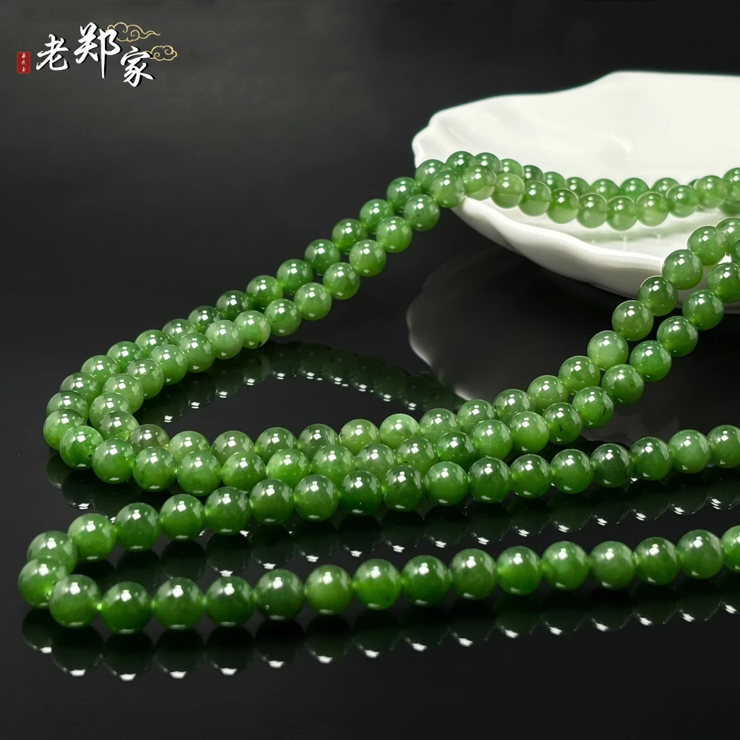 【老郑家】和田玉项链 1084 多样性发1件 约7mm+ 微黑点