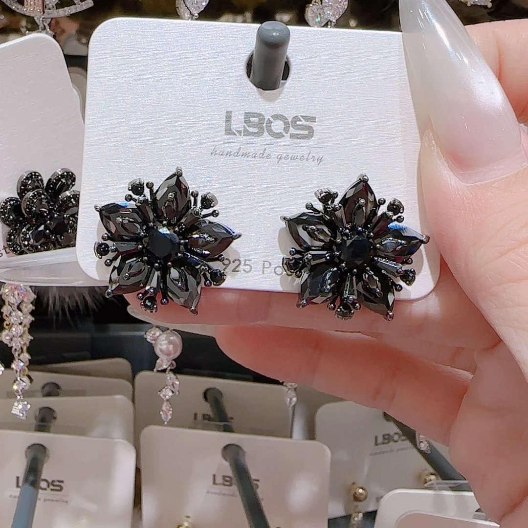 锆石铜合金925银耳环