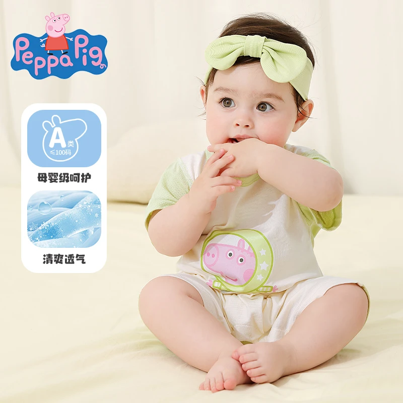 Peppapig/小猪佩奇通用爬服卡通风无袖夏季哈衣可爱风包屁衣婴童