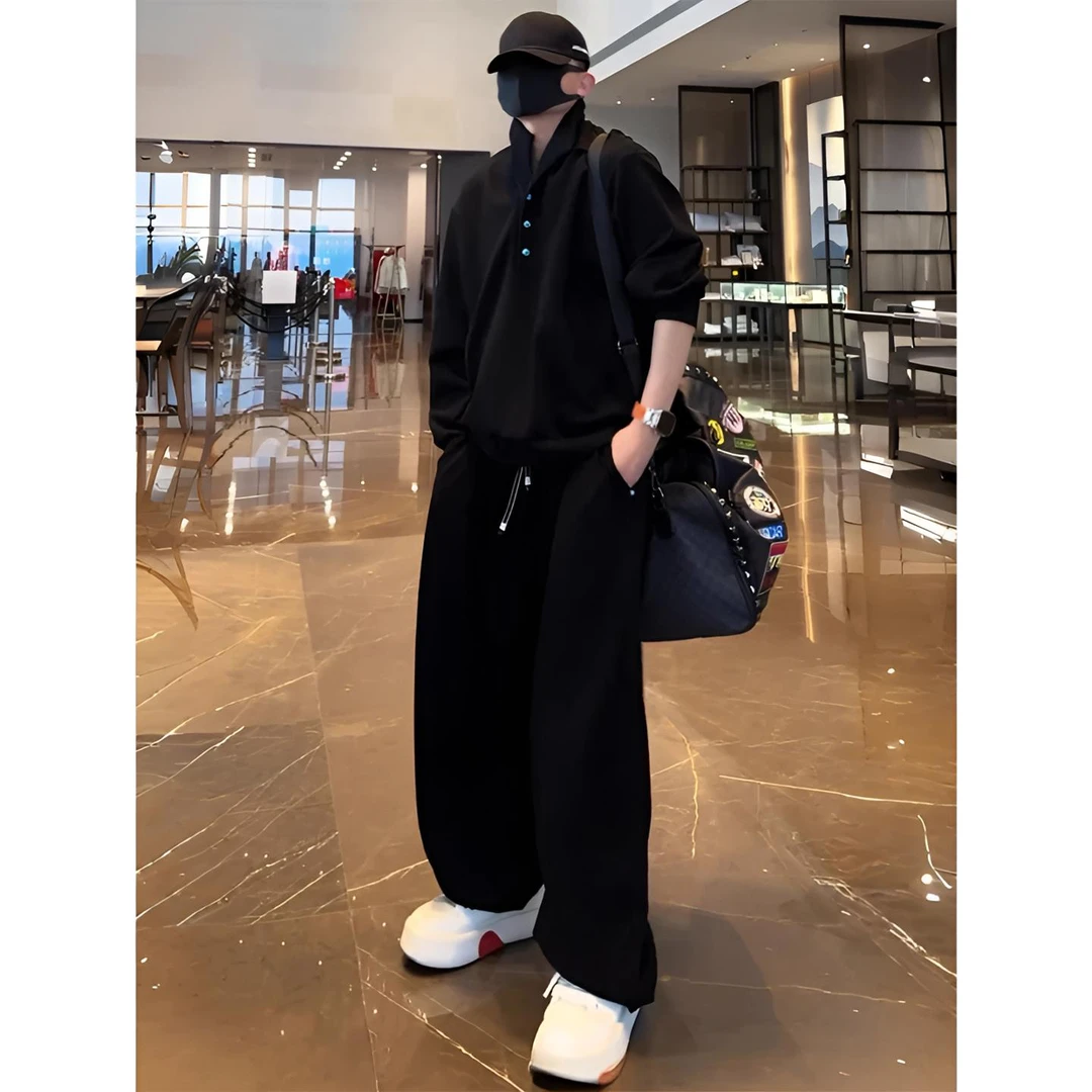 Pepp秋冬季时尚潮牌休闲运动套装男士韩系套头卫衣卫裤宽松两件套