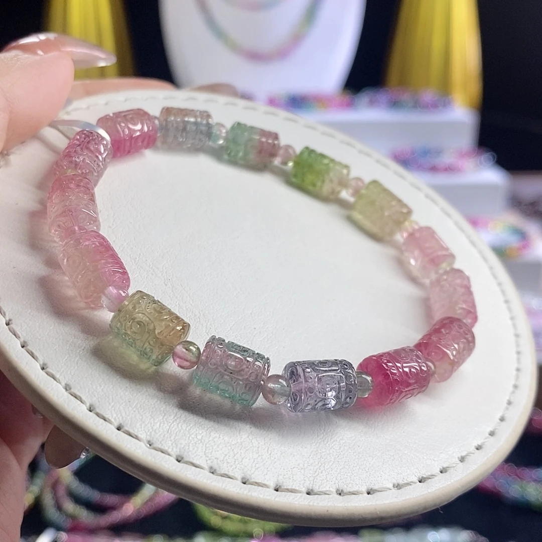 未镶嵌手链碧玺西瓜回纹