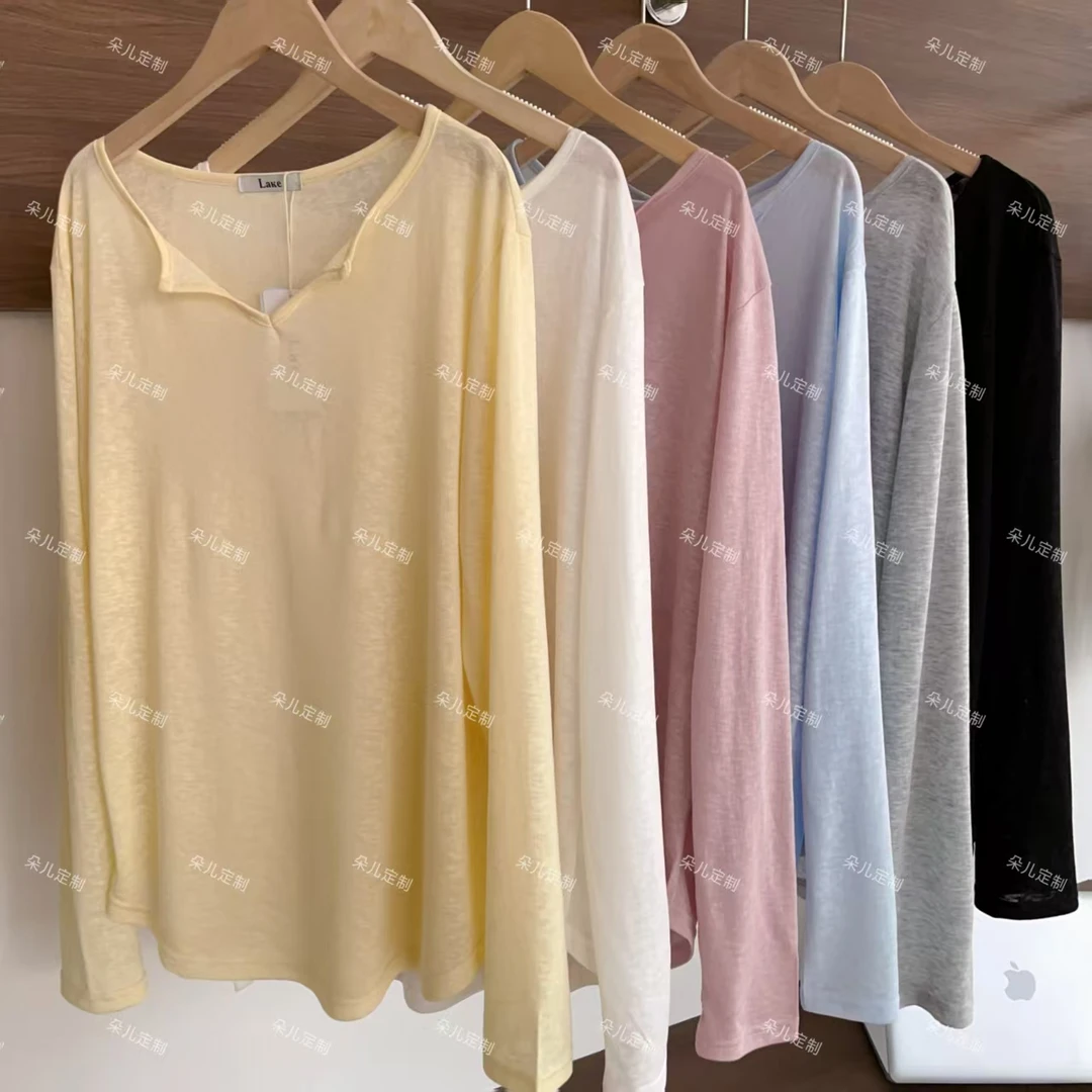 朵儿定制 【双皮奶】夏季简约修身莱赛尔水面膜罩衫IV33