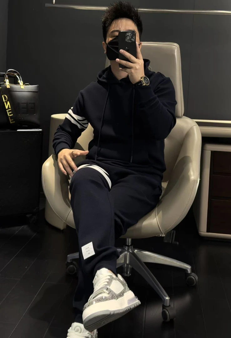 【马哥严选】2025春秋款色织四条杠TB卫衣外套搭配卫裤帅气休闲套装