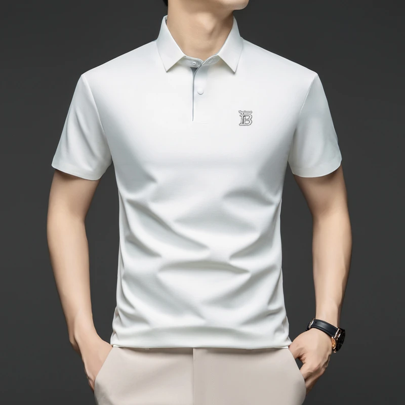 新款轻奢巴家LUNBBLRRY高端男士短袖t恤夏季商务休闲透气POLO衫