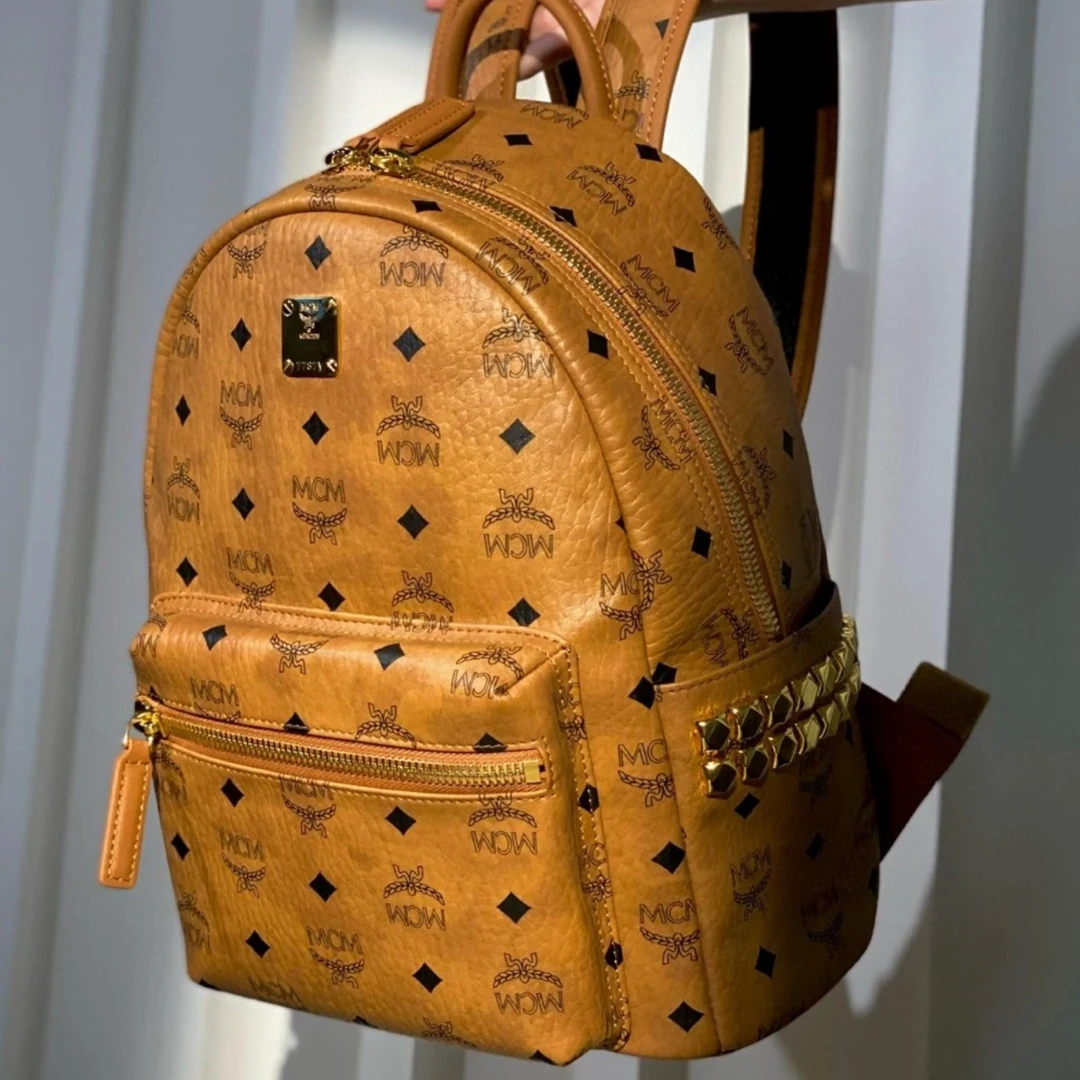 95新 MCM MCM干邑色双肩包小号 25080025-03