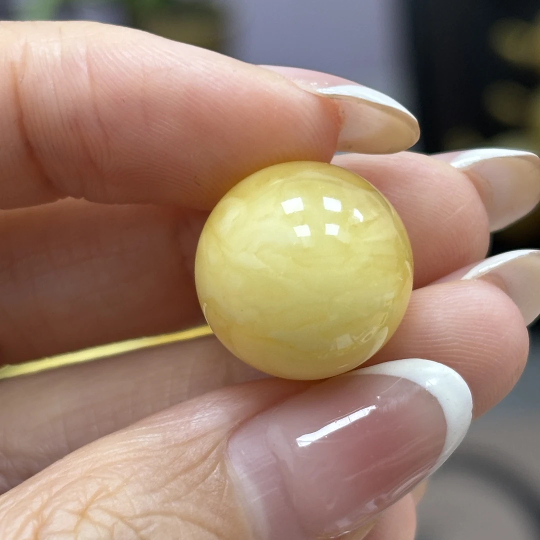 15.7mm 小妖珠宝天然原矿琥珀蜜蜡