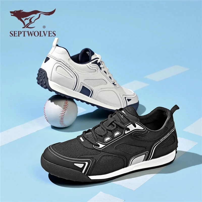 七匹狼男鞋秋季新款透气网面运动休闲鞋阿甘鞋平跟男士商务休闲鞋