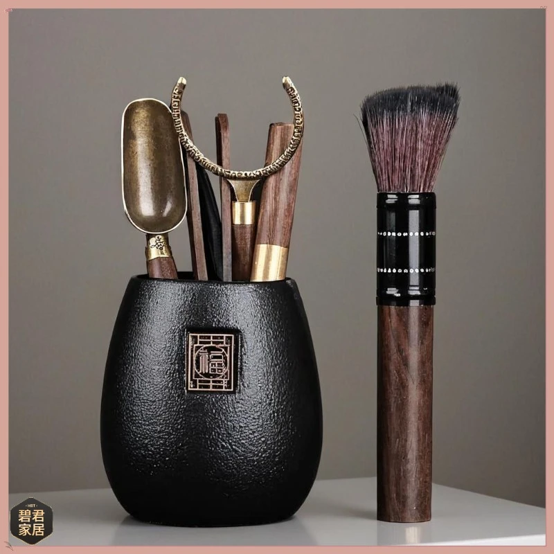 茶道六君子6件套茶筒单筒镊子中式茶桌配件新款茶桌茶台泡茶D759