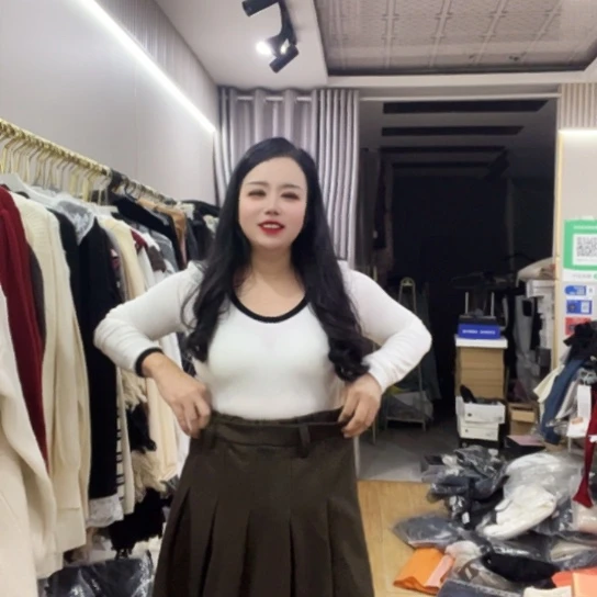 咖色半身裙万能腰福利清版