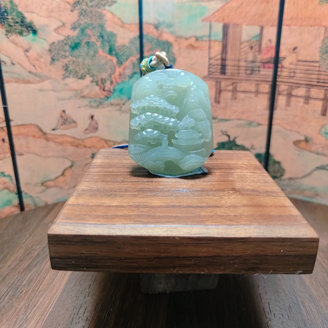 J和田玉山水吊坠0205