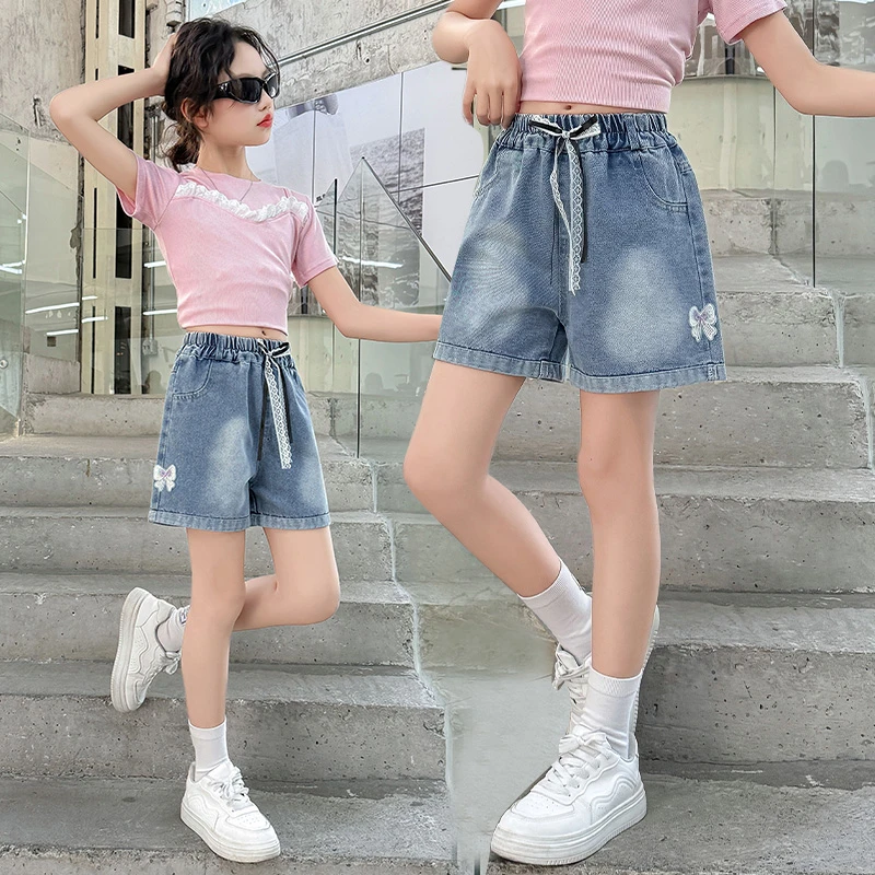 女童短裤夏季薄款外穿中大童牛仔裤洋气宽松休闲儿童裤子夏装热裤