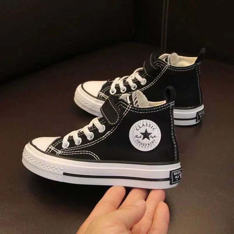 FAVMARTHA儿童帆布鞋男童鞋子春秋款小孩板鞋经典高帮女童布鞋软