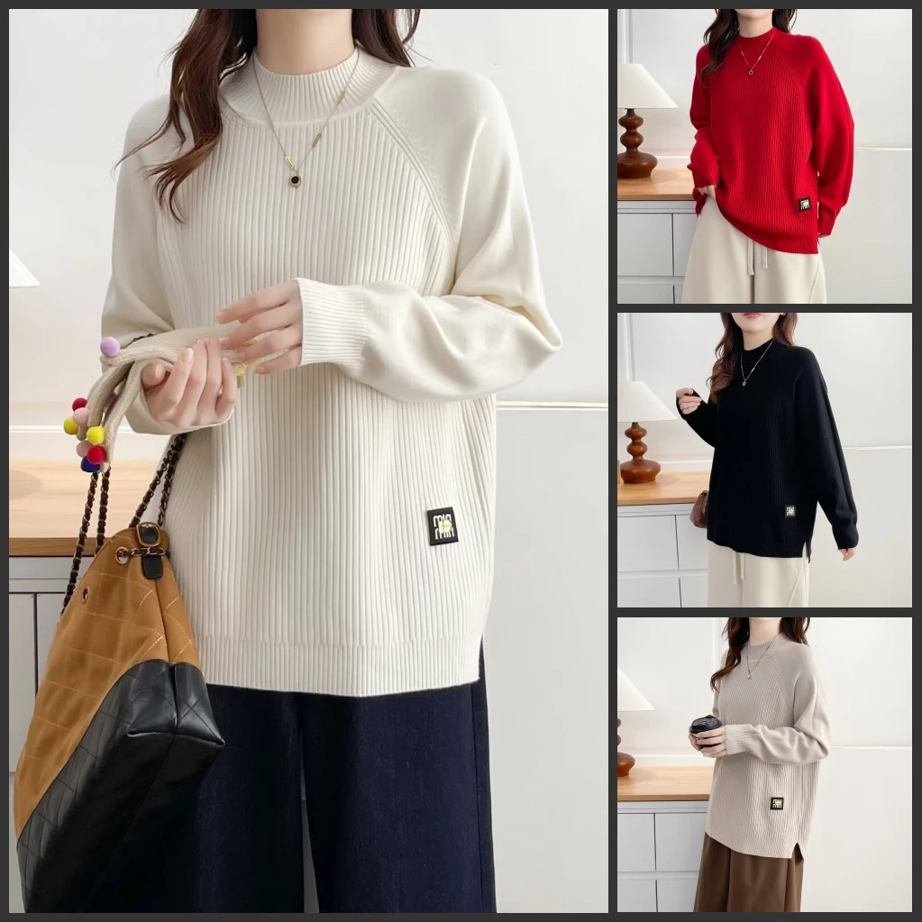 120-200斤大码女装胖mm显瘦百搭遮肚子洋气毛衣秋冬内搭打底衫