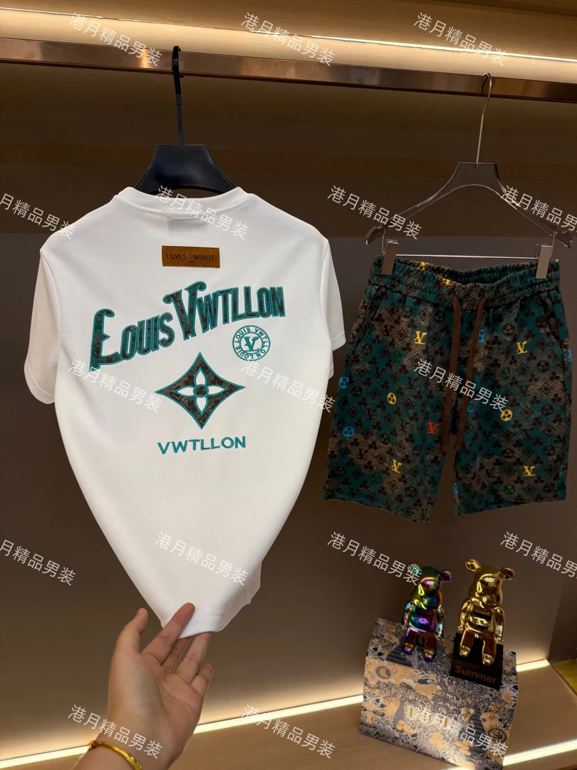 男士夏季新款轻奢休闲百搭修身时尚套装K377