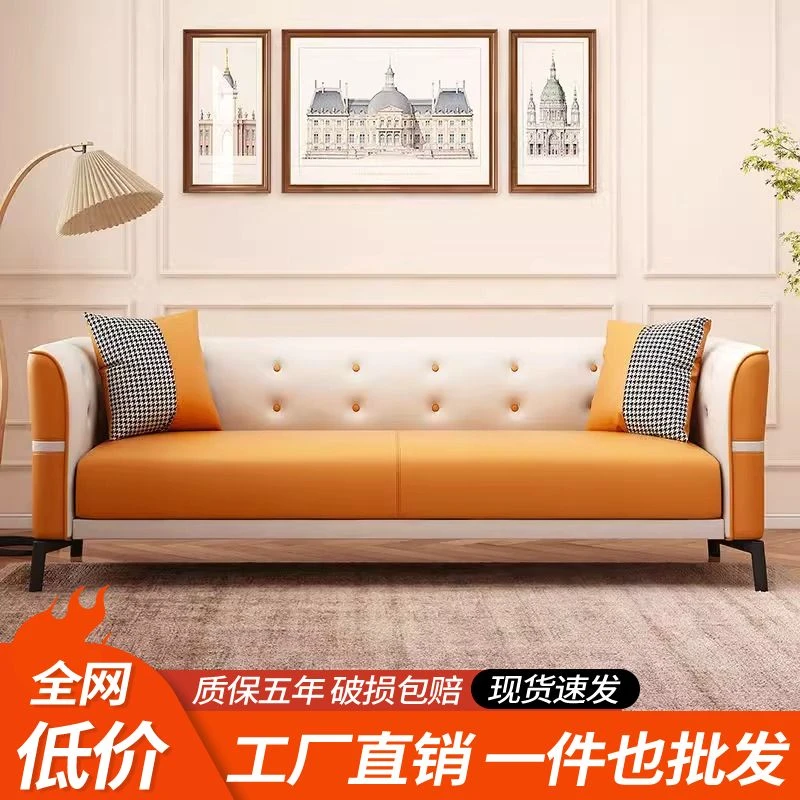 轻奢沙发小户型家用客厅出租房卧室小沙发休息区简易爆款猫爪皮