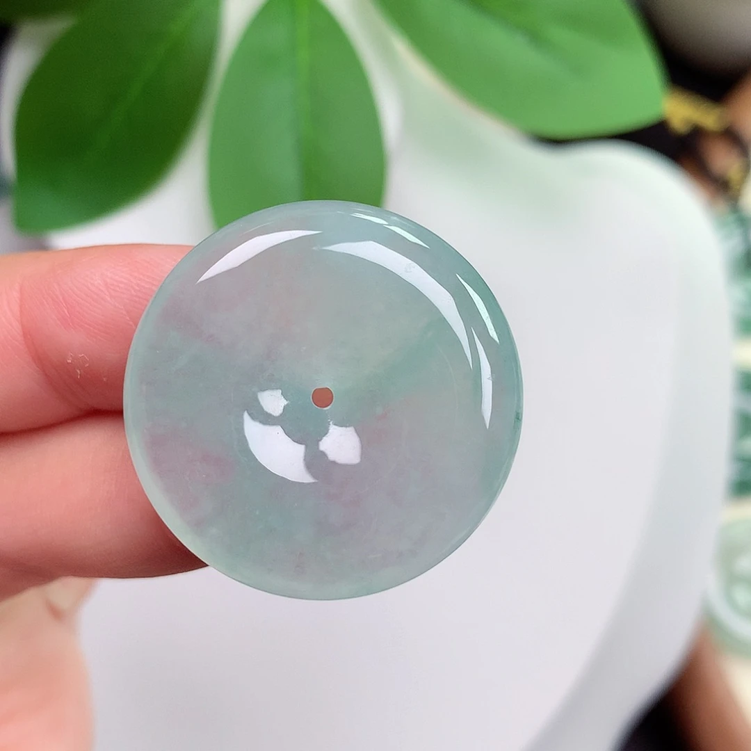 颈饰未镶嵌翡翠平安扣 28.9x5.8mm
