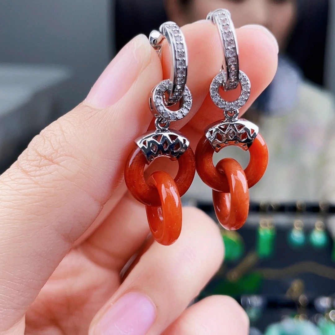 翡翠未镶嵌耳饰饰品