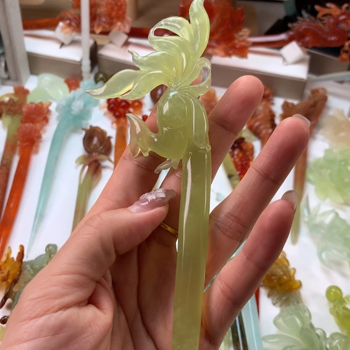 流****蛇纹石玉未镶嵌发饰