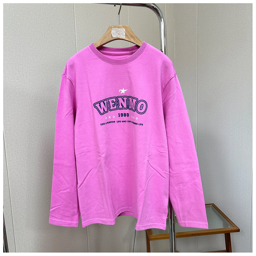 1T048  春季新款休闲宽松圆领长袖T恤