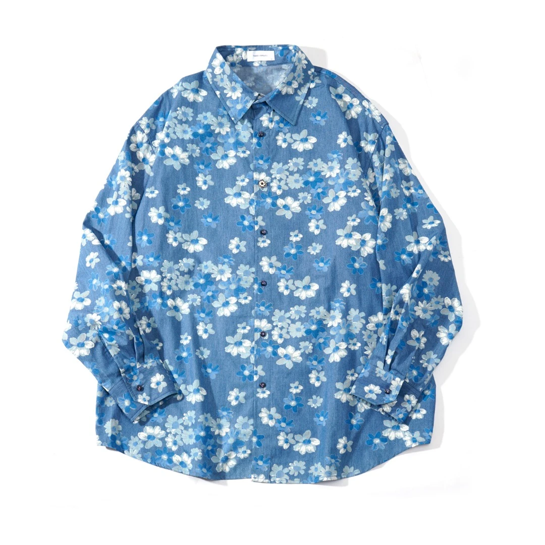 25春夏新款 提花高级感印花长袖衬衫 3503