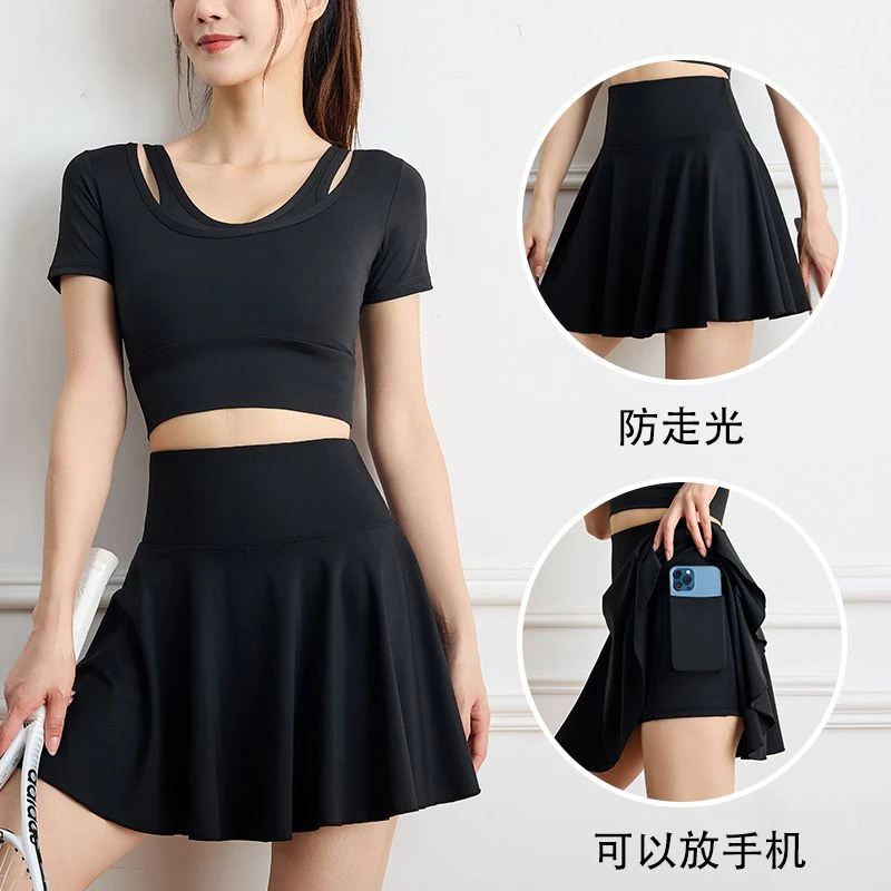 高腰运动短裙女2025新款爆款跑步透气速干晨跑短裙瑜伽休闲裤裙