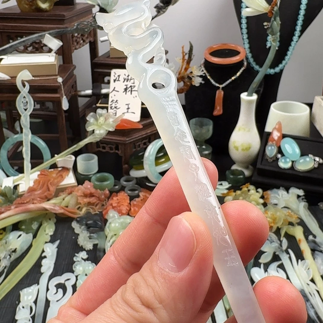蛇纹石玉未镶嵌发饰