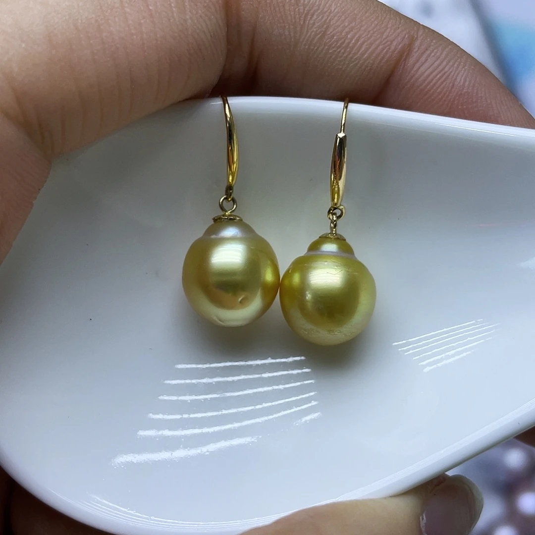 18K金镶嵌耳饰海水珍珠