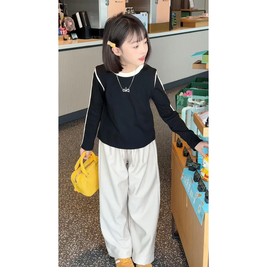 儿童秋装2025年新款大女童装宽松裤子春秋款休闲裤秋季阔腿直筒裤