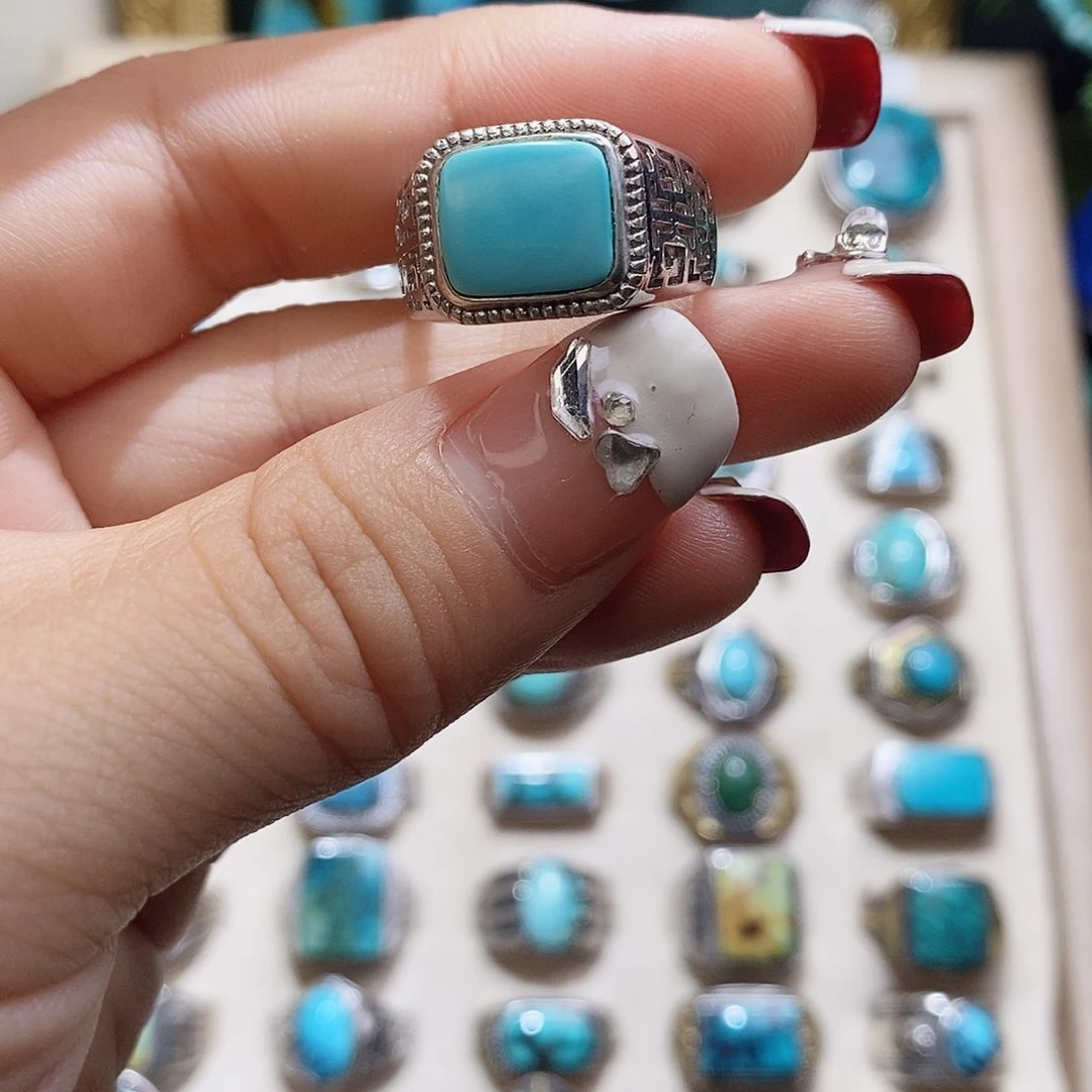 绿松石银S925镶嵌挂件