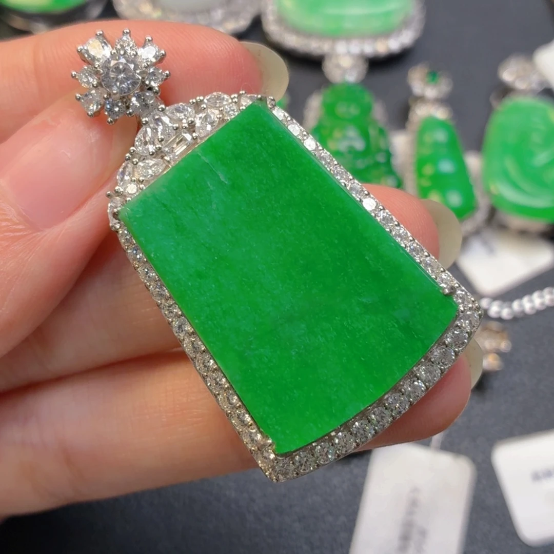 翡翠银S925镶嵌颈饰