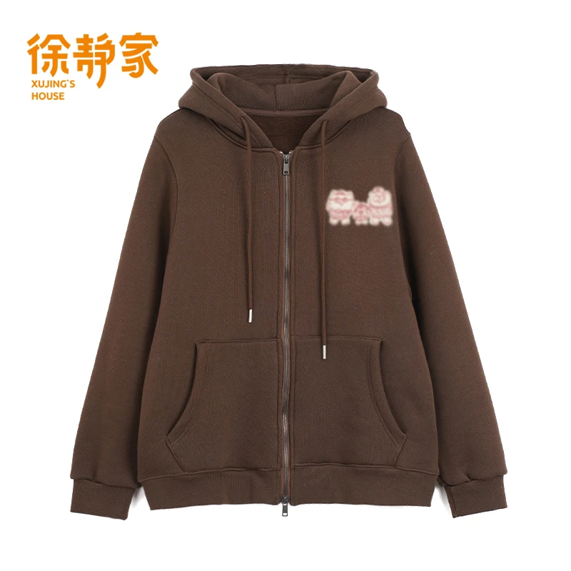 XUJINGJIA/徐静家连帽拉链开衫加绒卫衣外套5880015