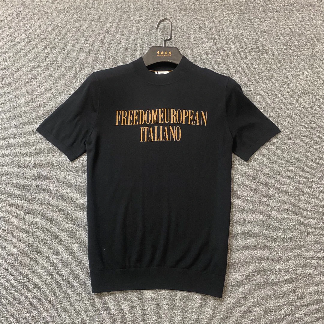 Dite/迪特 英文刺绣设计的短袖毛衫 2461001