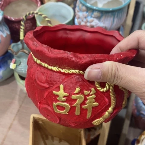 陶瓷小红红色吉祥1122131334