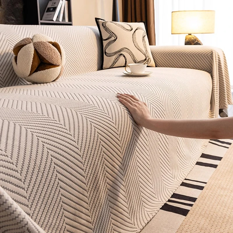 洱峰高级感防猫抓沙发盖布2024新款四季通用型沙发套罩全包盖巾毯