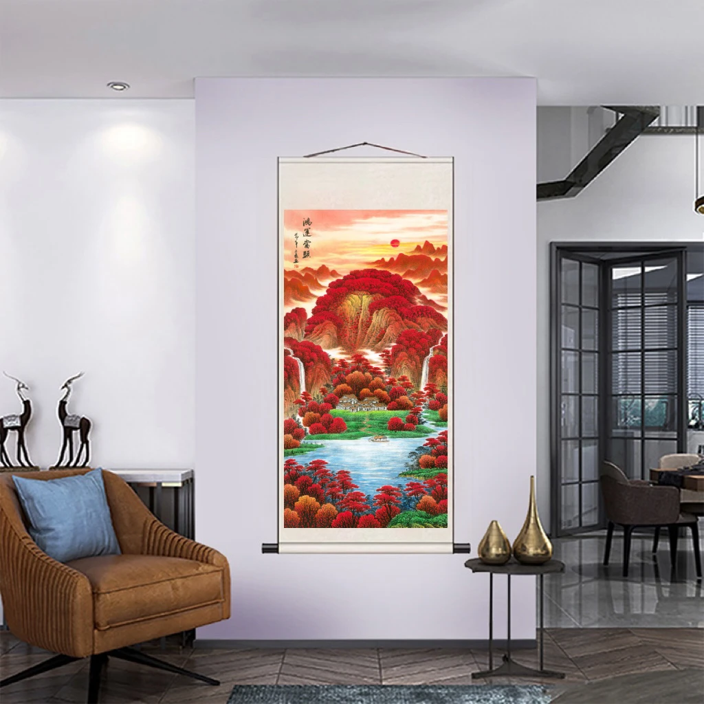 《鸿运当头》  180×72CM 风水靠山招财字画客厅装饰画办公室聚宝盆