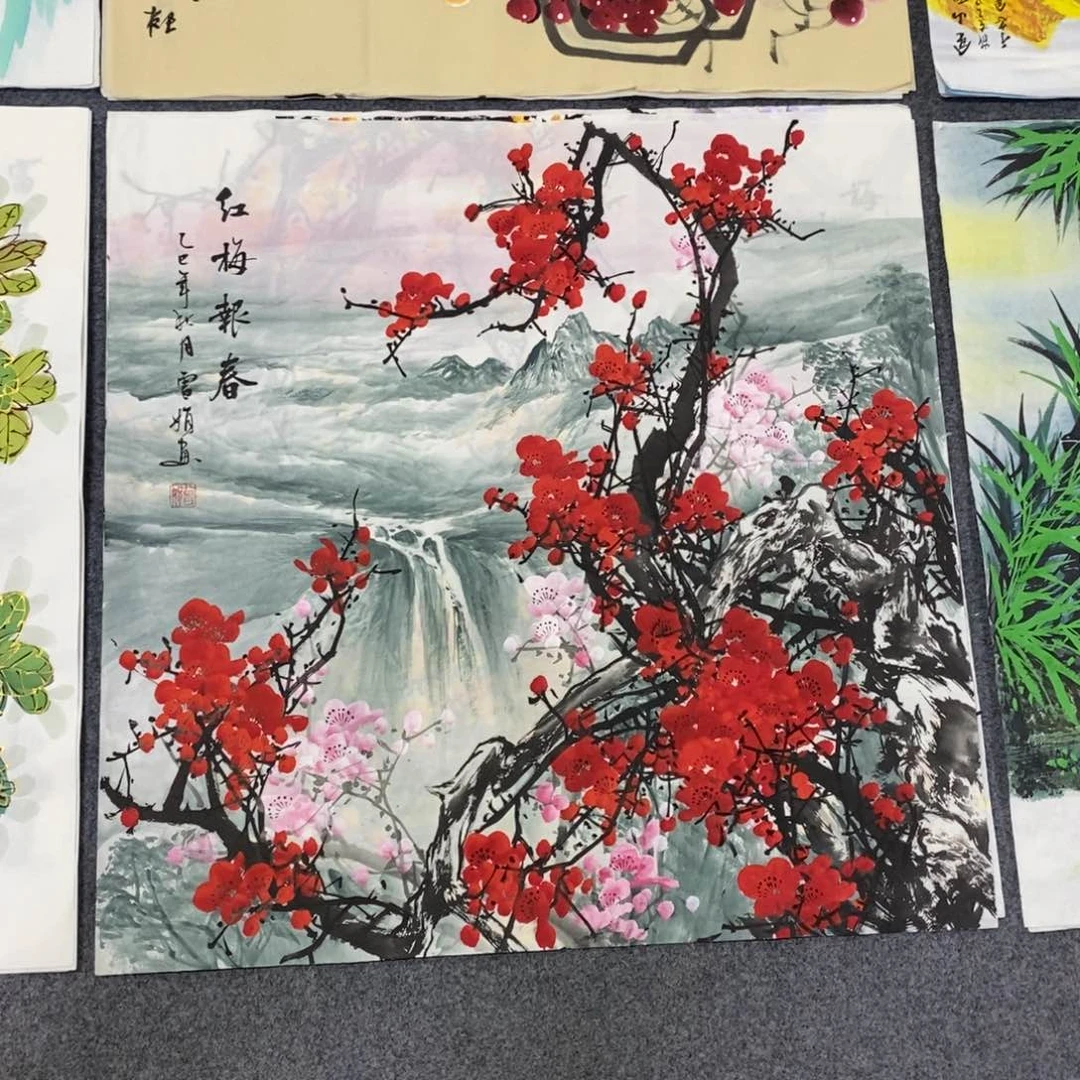 国画尺寸70✖️70精品斗方手绘画