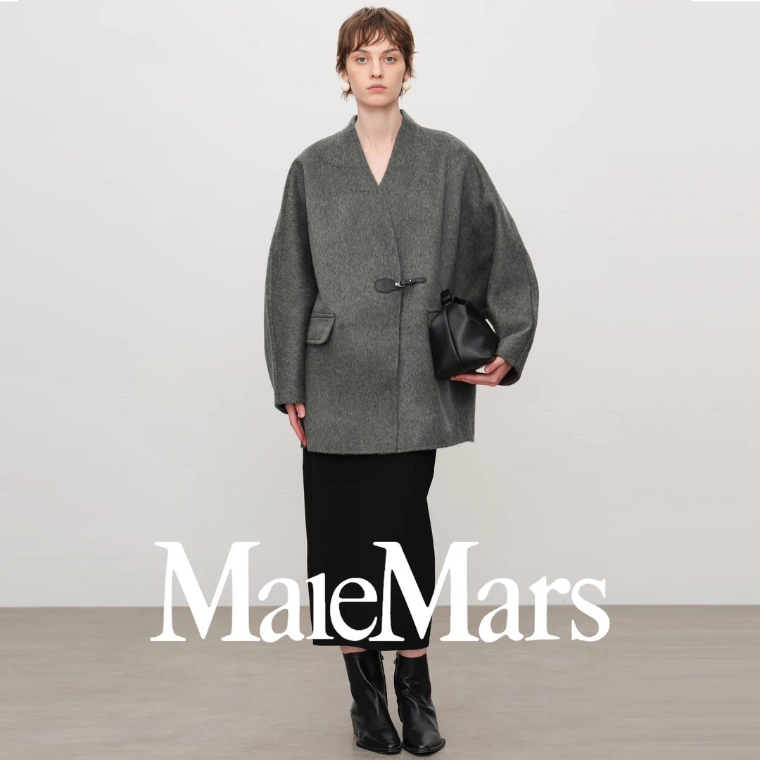 【芬兰松脂】羊驼毛领简约中长款轻奢小个子设计师女装时尚毛呢外套