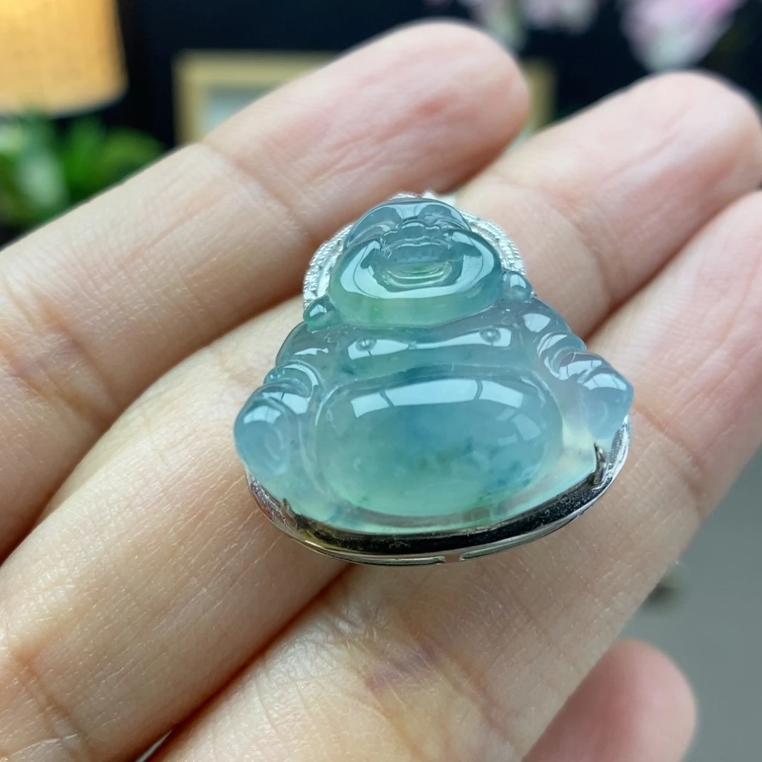 翡翠18K金镶嵌颈饰吊坠79