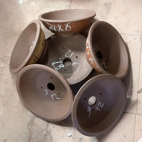 紫砂花盆小碗盆6只