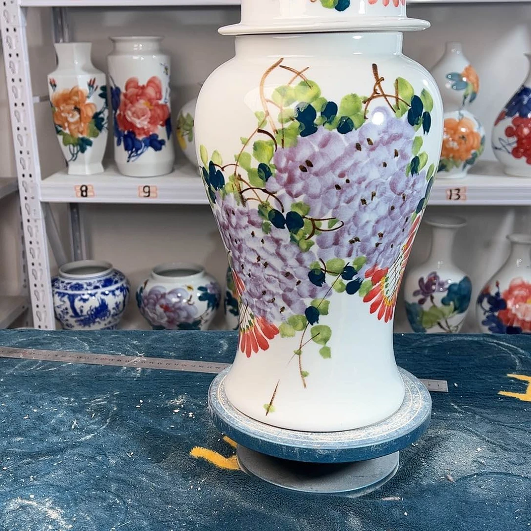 摆件景德镇陶瓷将紫