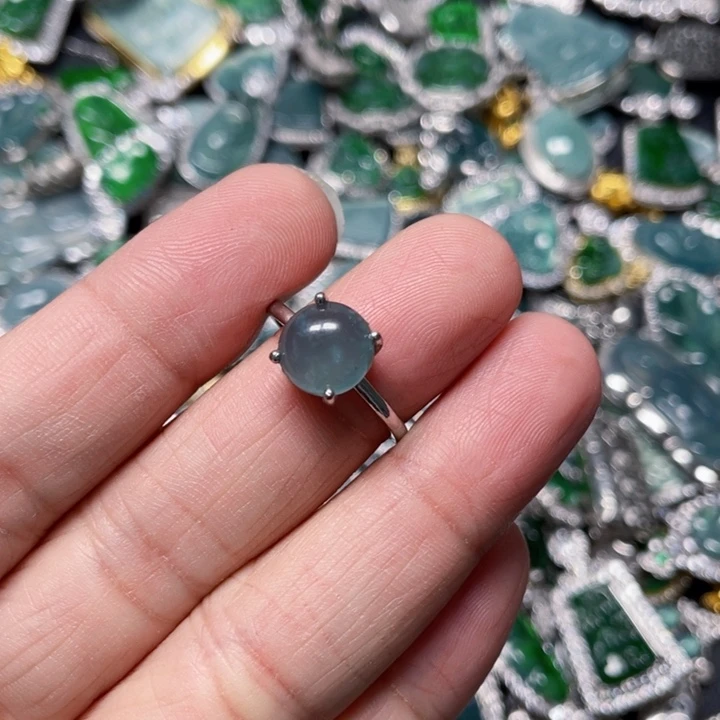 翡翠未镶嵌戒指天然A货翡翠镶嵌