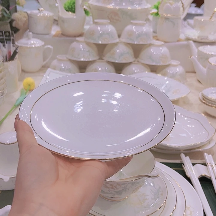 【闪购商品】45%以上骨粉骨瓷金镶玉骨碟